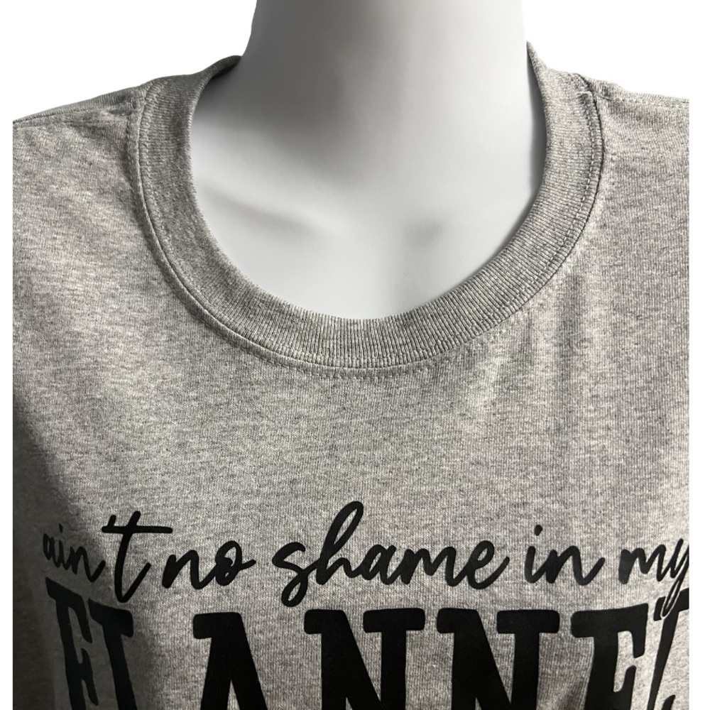 Light Gray Short Sleeve T-shirt Ain't No Shame in My Flannel & Boot Ga… - Picture 3 of 4